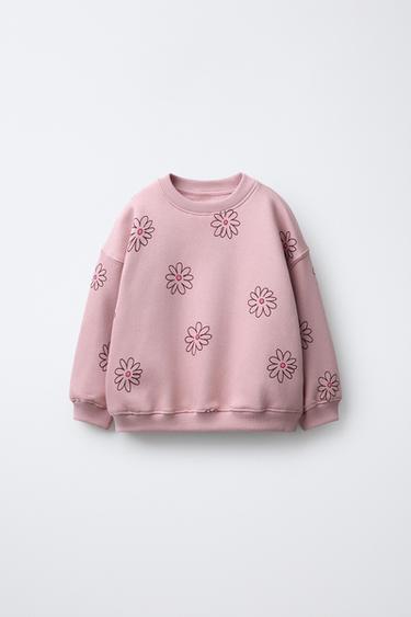 PRINTED SWEATSHIRT - Mid-pink by Zara