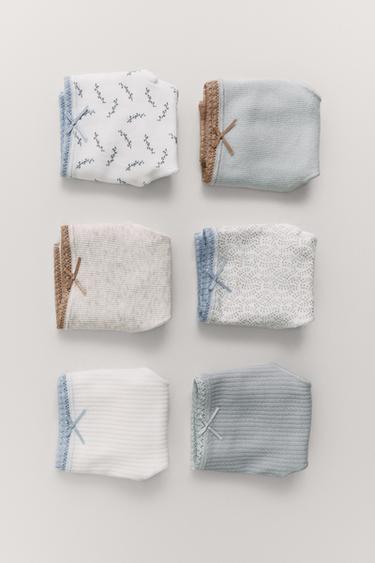 6-14 AÑOS/ PACK SEIS BRAGUITAS ESTAMPADO - Arena / Azul de Zara
