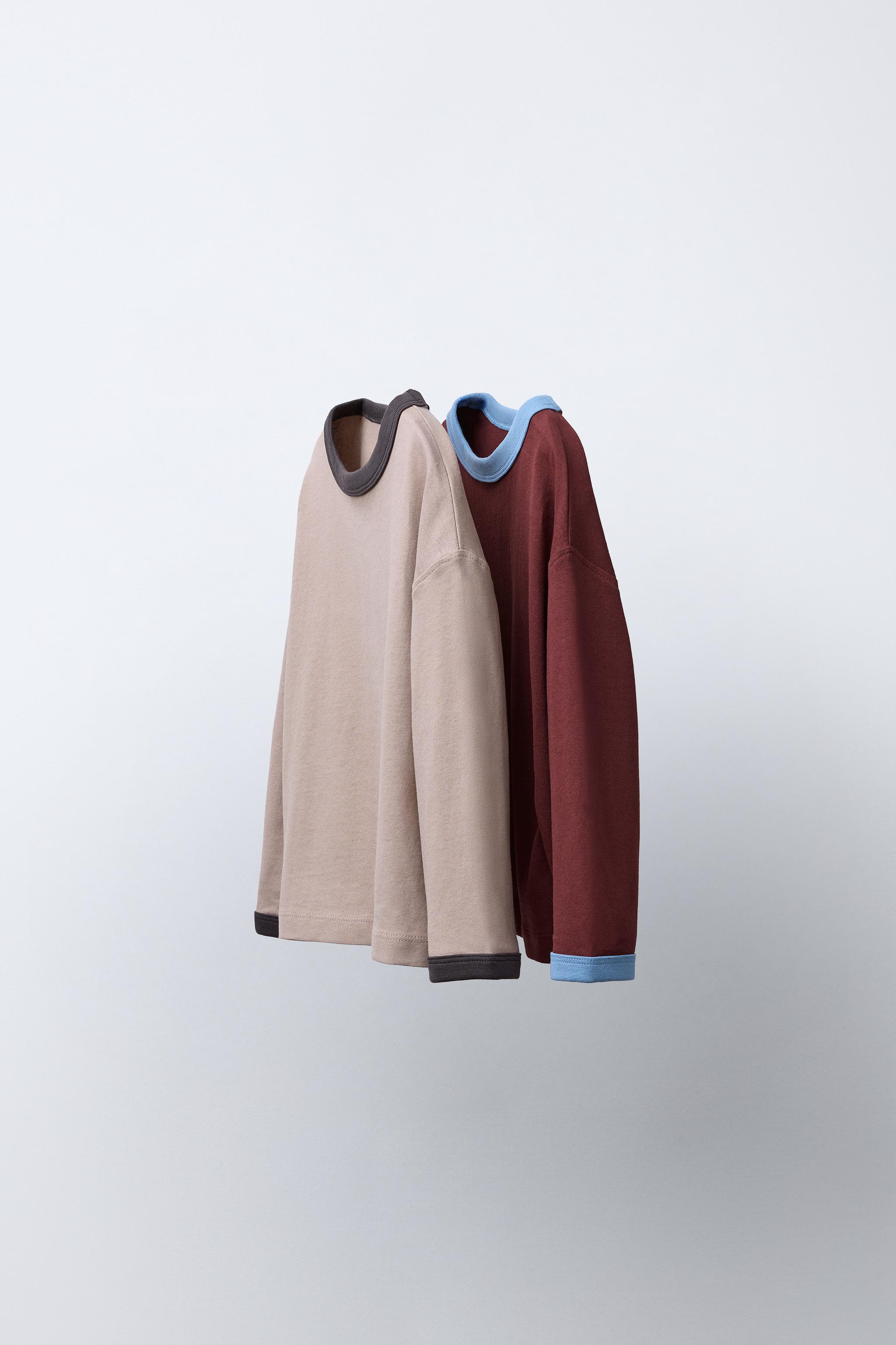 TWO-PACK OF PLAIN T-SHIRTS WITH CONTRAST TRIM