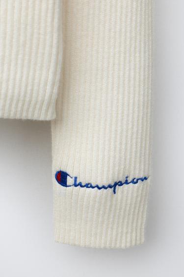 CHAMPION ® X ZARA RIBBED HIGH NECK SWEATER - Ecru by Zara - Image 3
