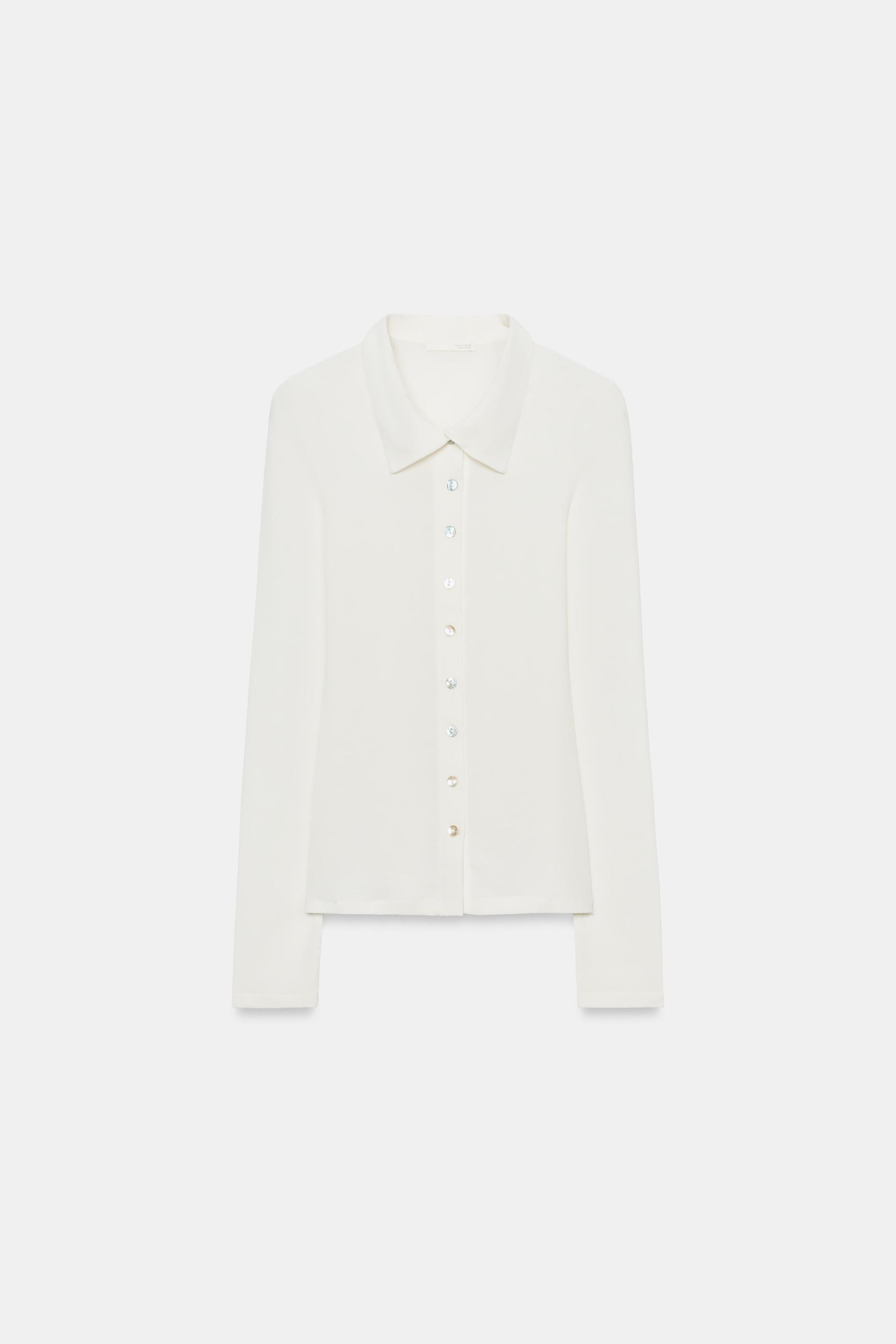 Женские топы Zara BUTTON-FRONT TOP — фото 5