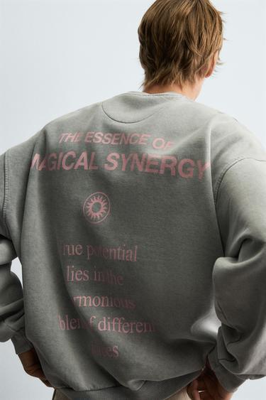 COMBINED PRINT SWEATSHIRT - Light grey by Zara - Image 6