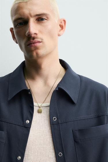 CHEMISE TECHNIQUE RELAXED FIT - Bleu de Zara - Image 4