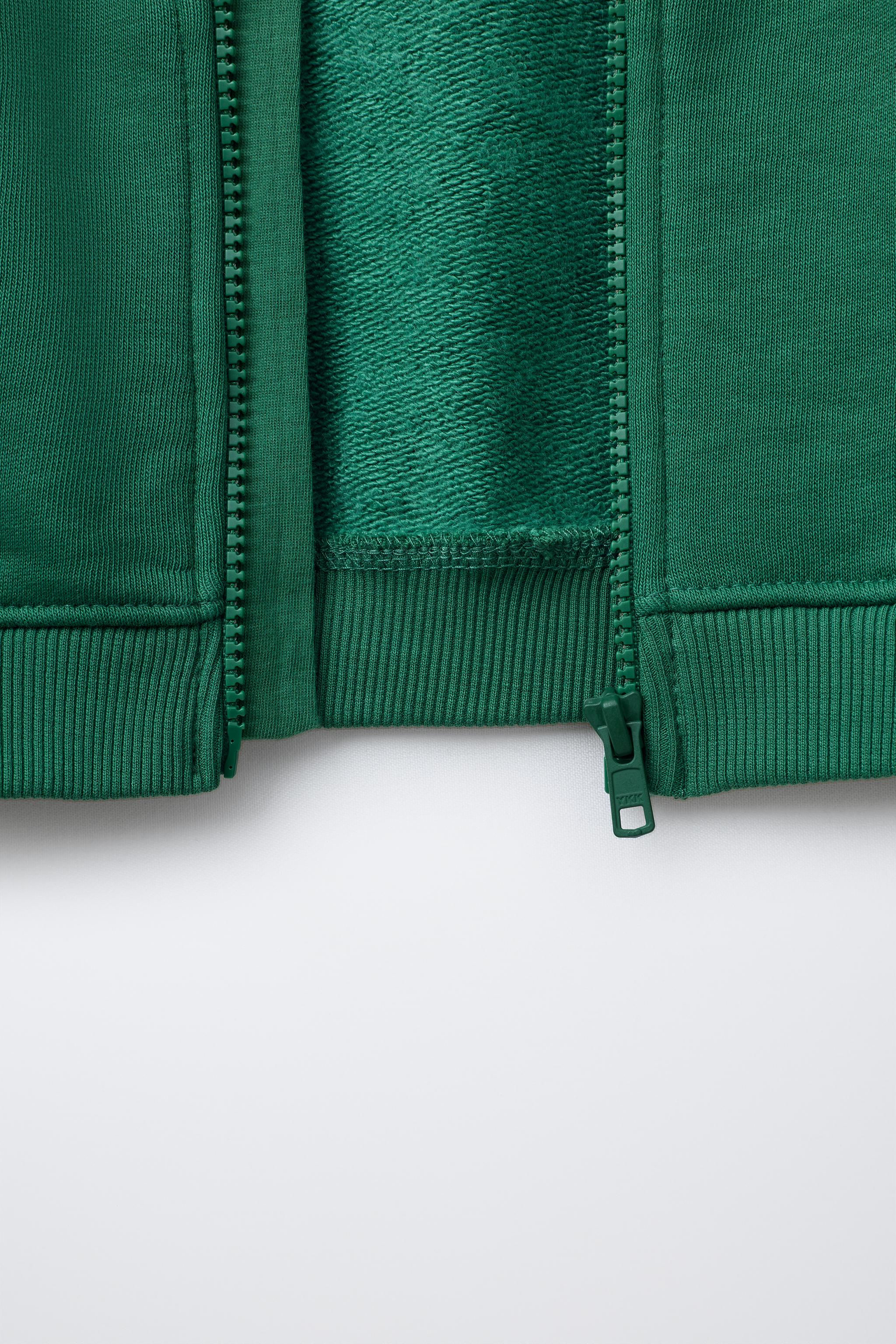 BASIC TEXT ZIP-UP SWEATSHIRT