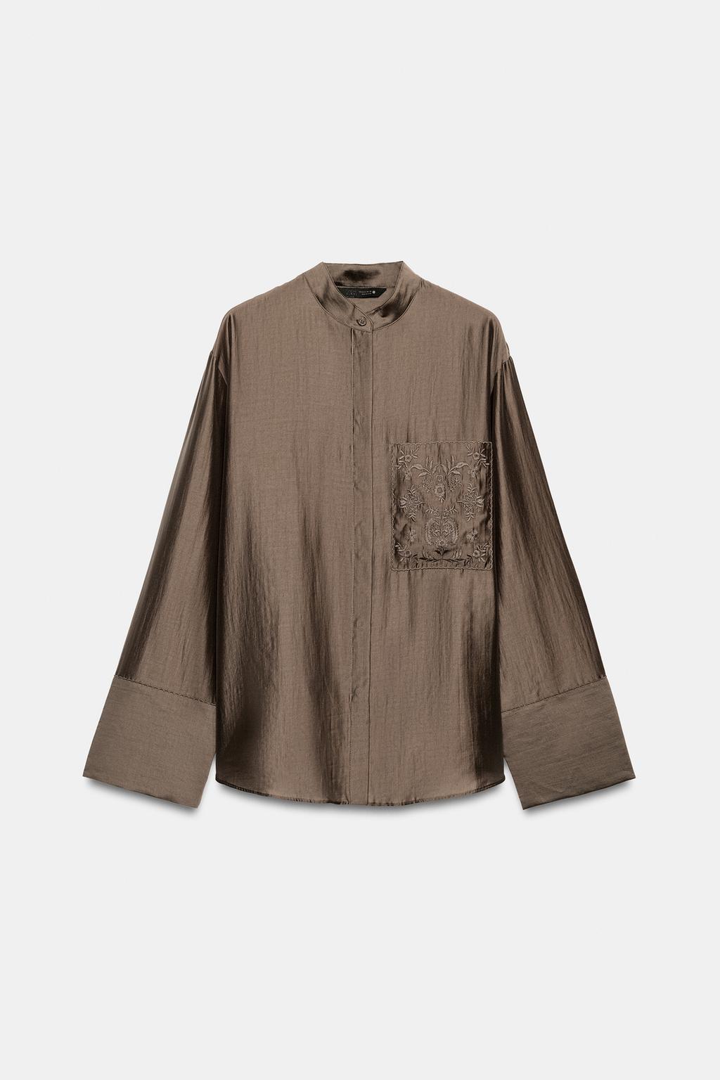 ZW COLLECTION EMBROIDERED POCKET SHIRT