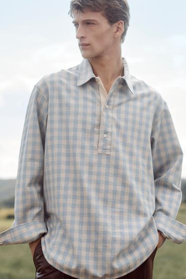 LIMITED EDITION CHECK POLO SHIRT - Beige by Zara