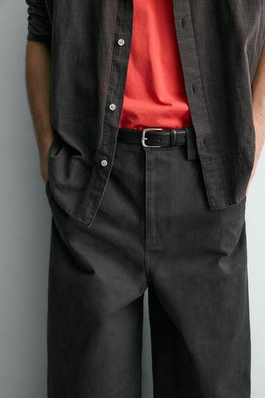 RELAXED FIT TROUSERS WITH TWISTED SEAM - Anthracite grey by Zara - Image 4