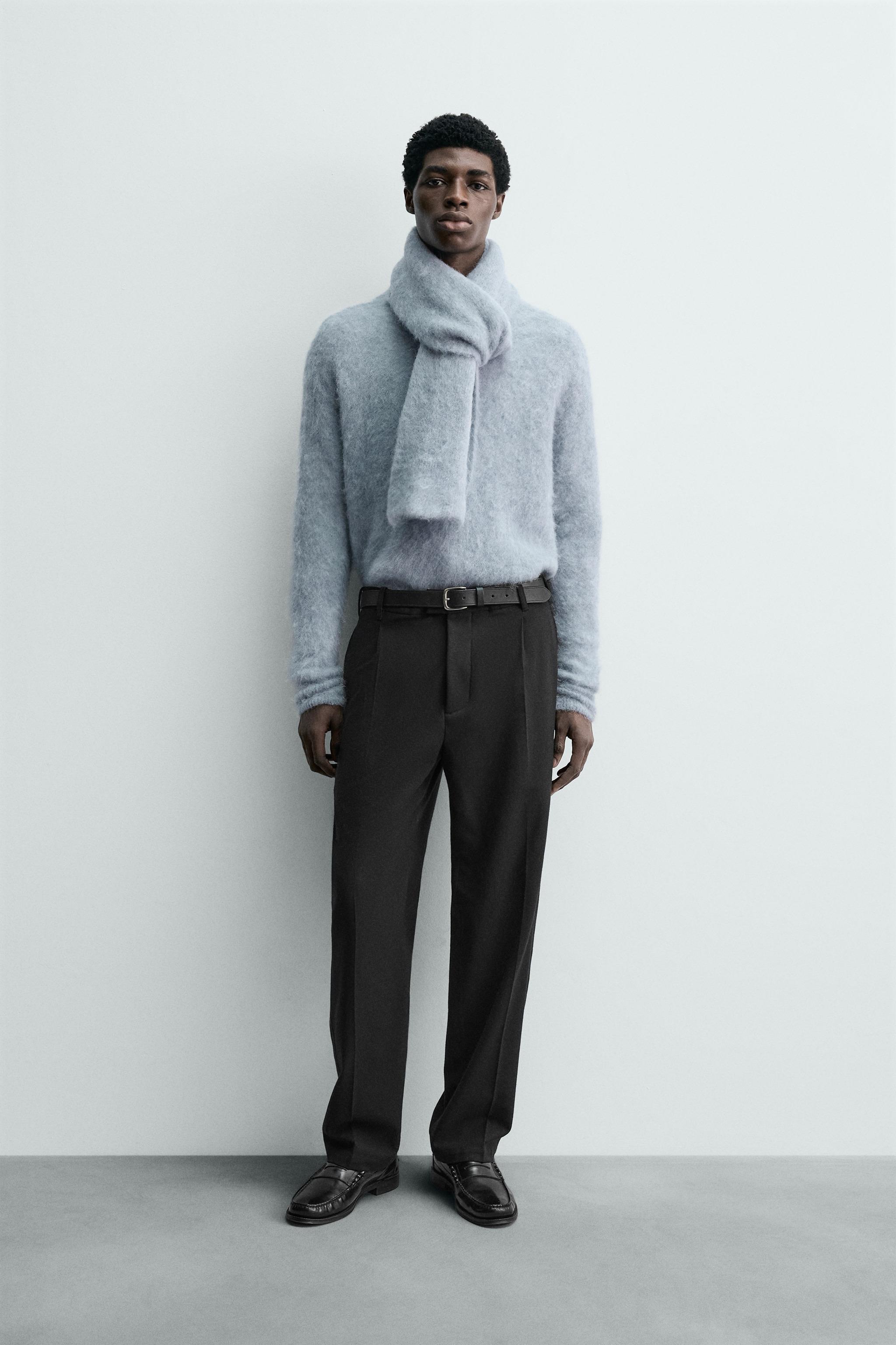 PLEATED FLANNEL TROUSERS - Black | ZARA South Africa