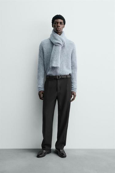 PLEATED FLANNEL TROUSERS - Black by Zara