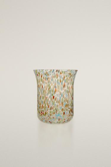 MULTICOLOURED GLASS TUMBLER - Blue green by Zara - Image 0