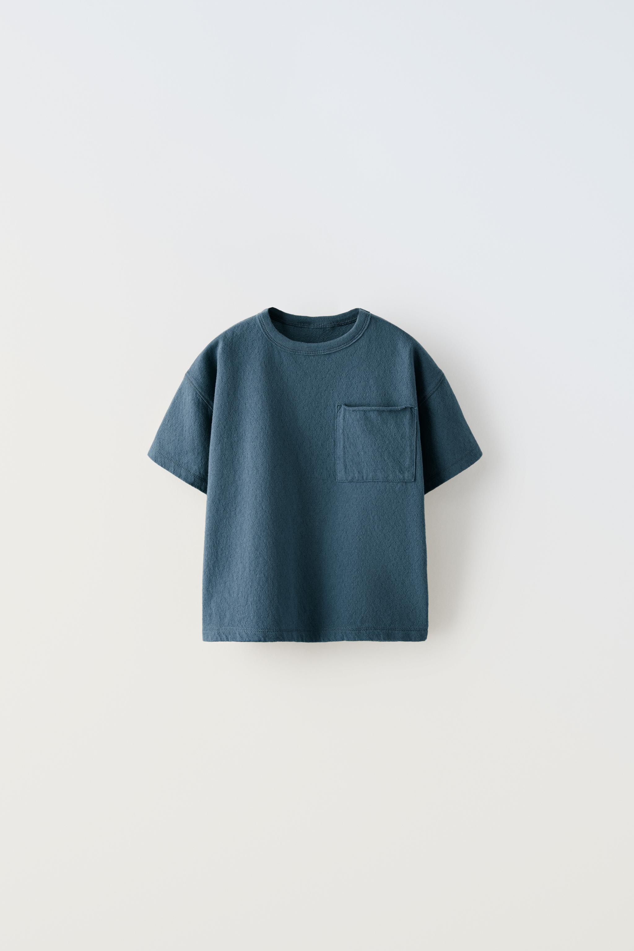 ポケット ジャカード Tシャツ - ネイビーブルー | ZARA Japan / 日本
