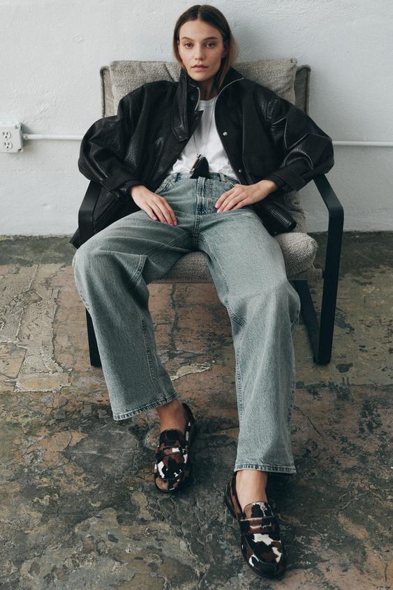 ANIMAL EMBOSSED LEATHER LOAFERS