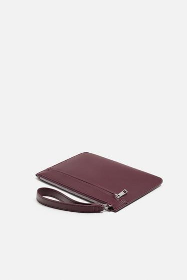 PLAIN CLUTCH BAG - Burgundy Red by Zara - Image 1
