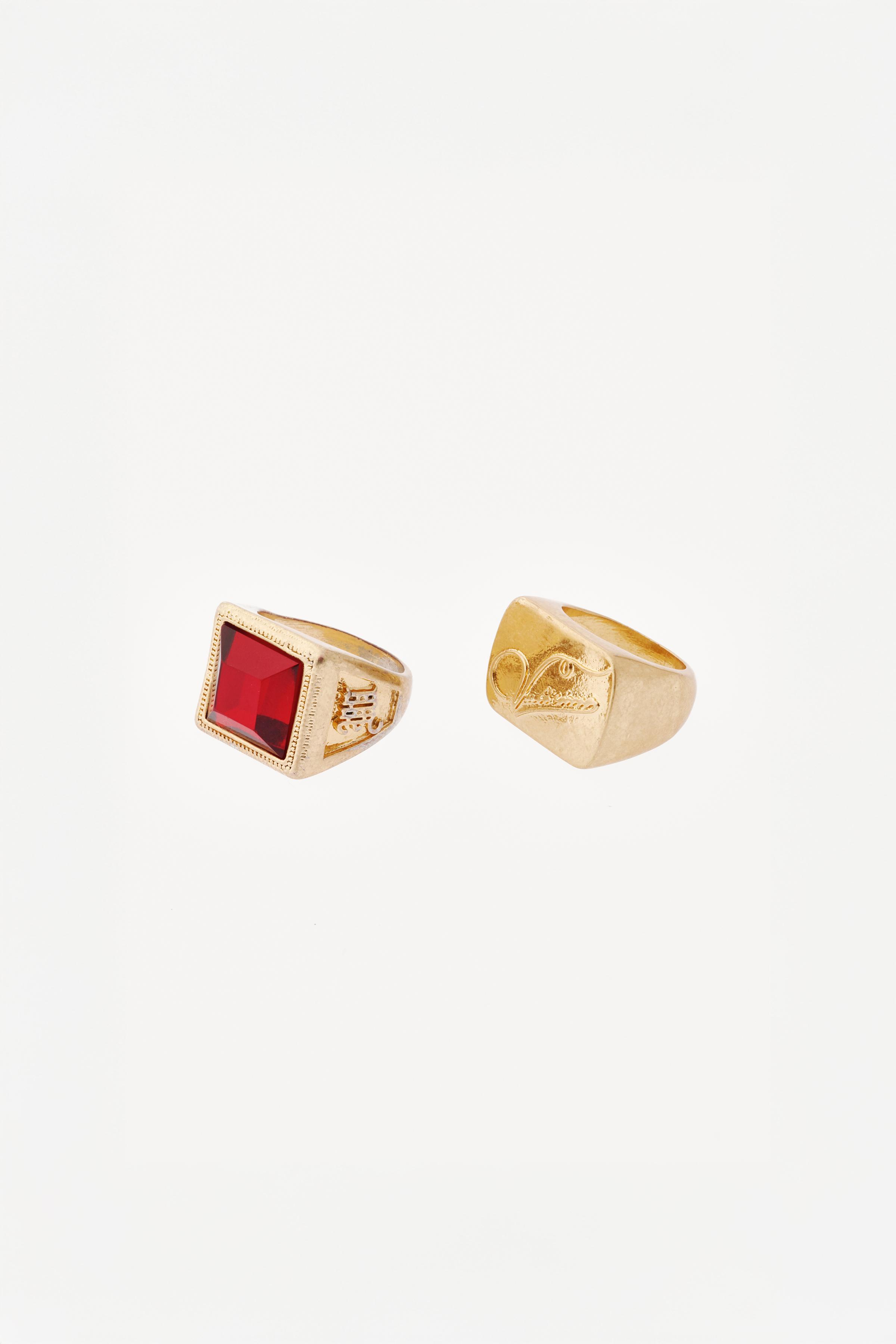 2-PACK OF WILLY CHAVARRIA X ZARA RESIN SIGNET RINGS