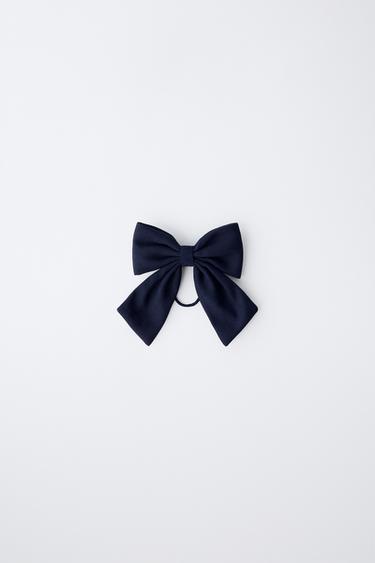 PIQUÉ BOW SCRUNCHIE - Navy blue by Zara
