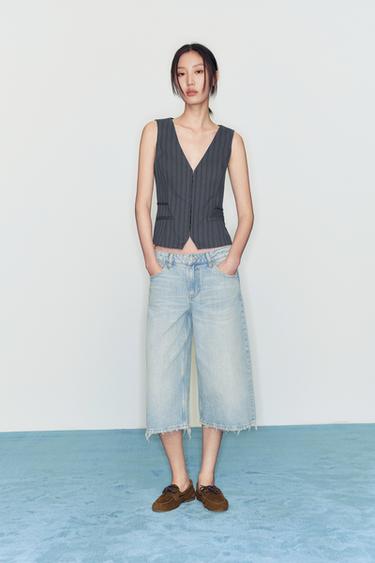 Zara 細條紋背心上衣 - 藍色 / 灰色 - 圖片 0
