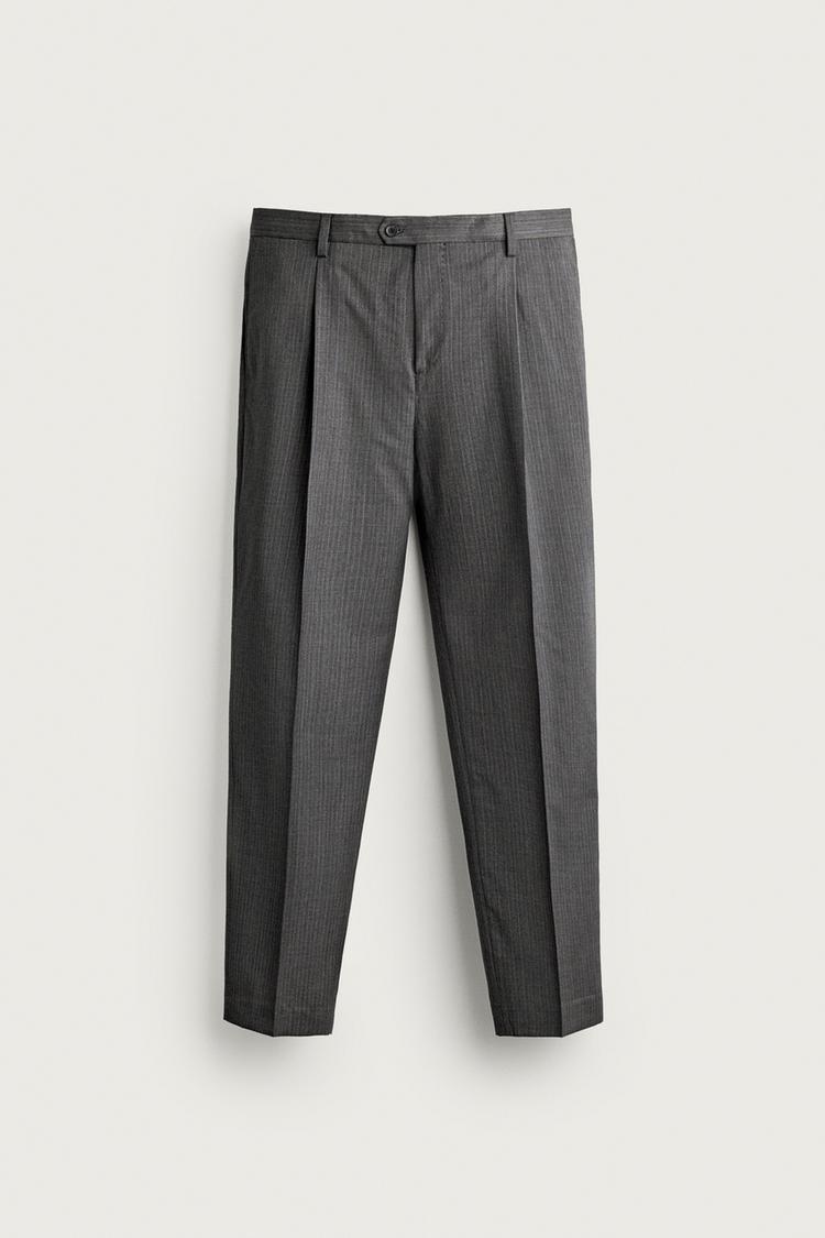 Pantalon traje rayas 100 lana