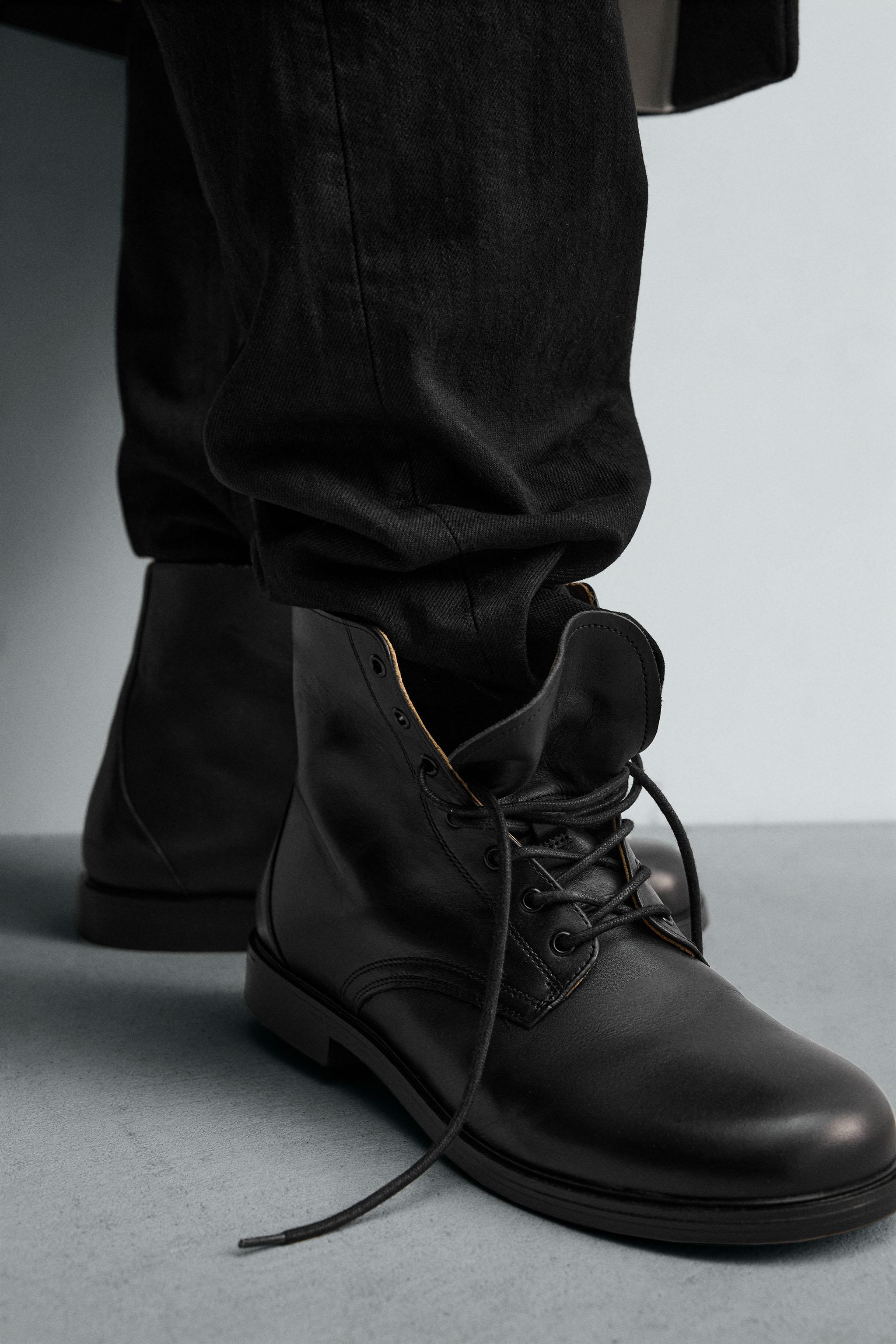 LIMITED EDITION LEATHER LACE-UP BOOTS