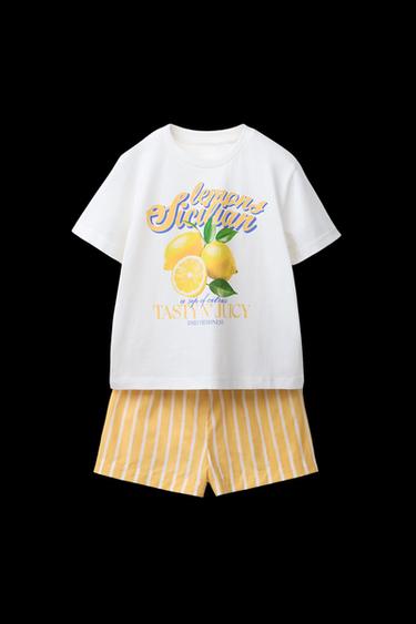 6-14 YEARS/ STRIPED LEMON PYJAMAS - Orange by Zara - Image 0