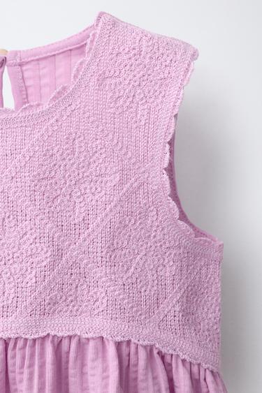 CONTRAST TEXTURED DRESS - Mauve by Zara - Image 2