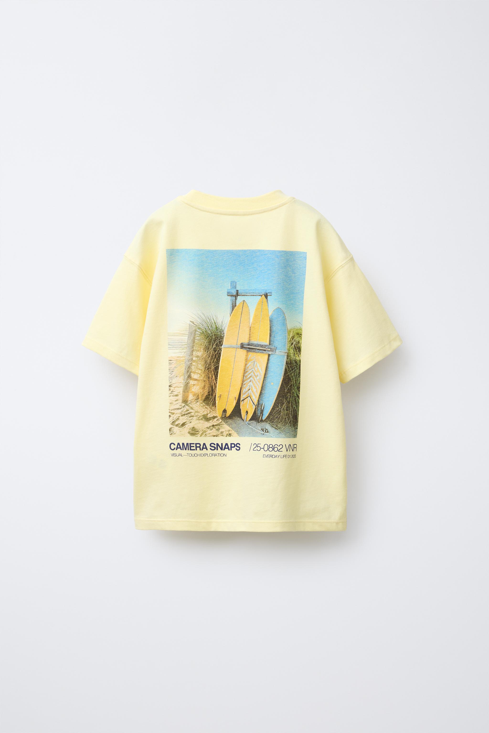 SURF PRINT T-SHIRT - Yellow | ZARA United States