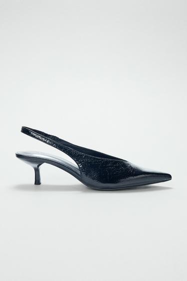 حذاء بجزء خلفي مفتوح وكعب - أسود by Zara