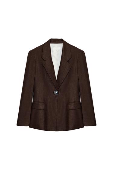 TAILORED BUTTON BLAZER - Brown by Zara