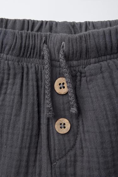 GERADE HOSE MIT STRUKTURMUSTER - Dunkelgrau von Zara
