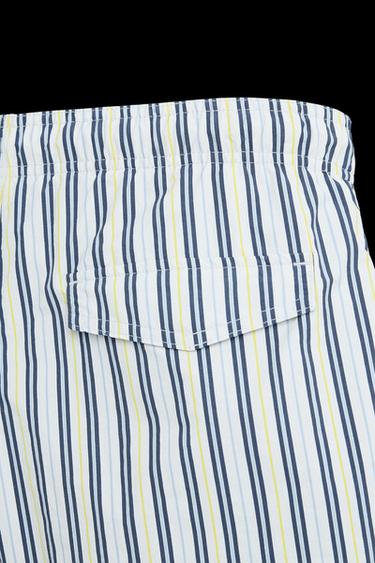 STRIPED MID-LENGTH SWIMMING TRUNKS - Sky blue by Zara