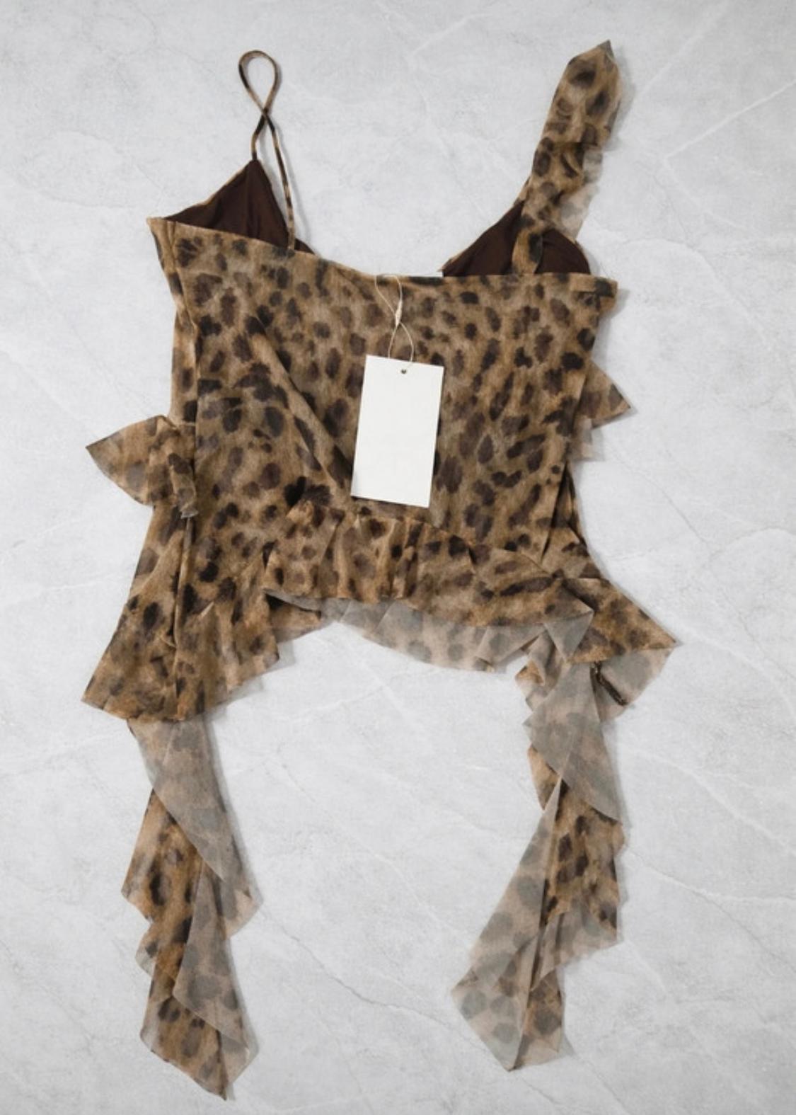 PRINTED TULLE TOP WITH RUFFLES - Image 2