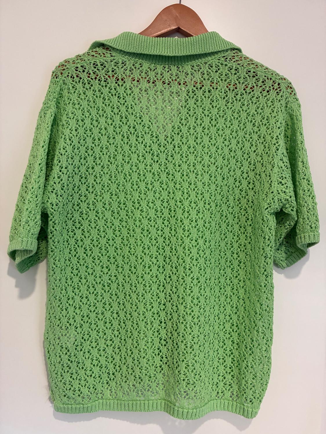 ΜΠΛΟΥΖΑ ΠΟΛΟ OVERSIZE ΜΕ ΠΛΕΞΗ POINTELLE - Image 2