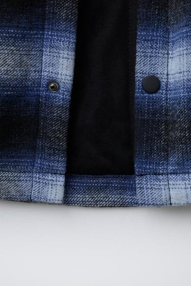 SURCHEMISE REMBOURRÉE À CARREAUX - Bleu de Zara - Image 3