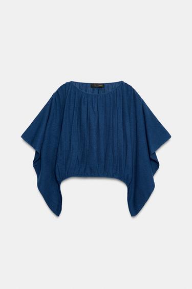 PUFF-SLEEVE KNIT JUMPER - Blue / Indigo by Zara - Image 2
