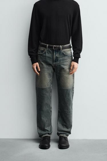 JEANS STRAIGHT FIT COSTURAS - Azul de Zara