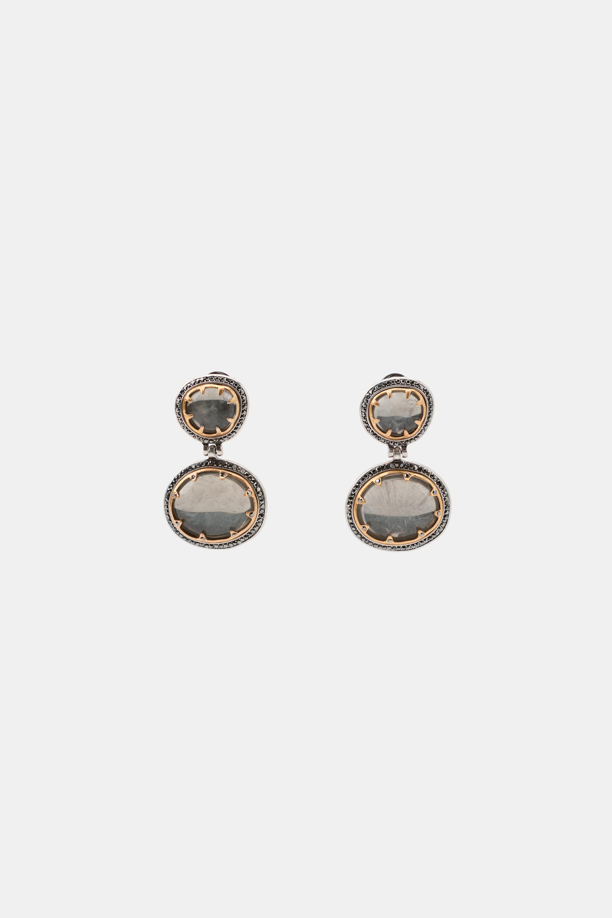 BEJEWELLED SHIMMER EARRINGS - Gold / Silver | ZARA Turkey