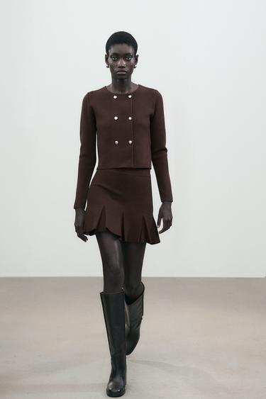 CROSSOVER KNIT CARDIGAN - Brown by Zara - Image 0