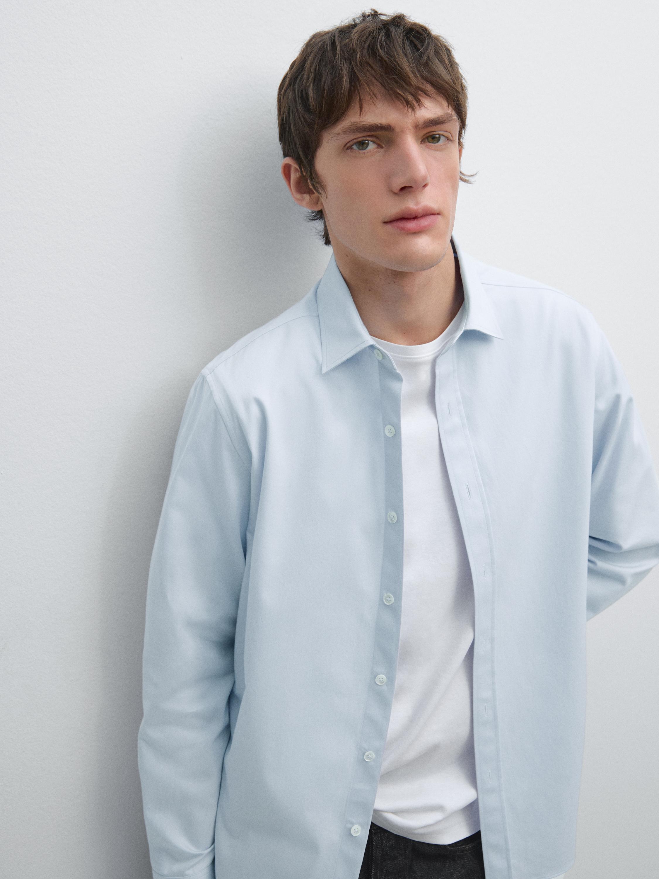 Chemise regular en coton mélangé