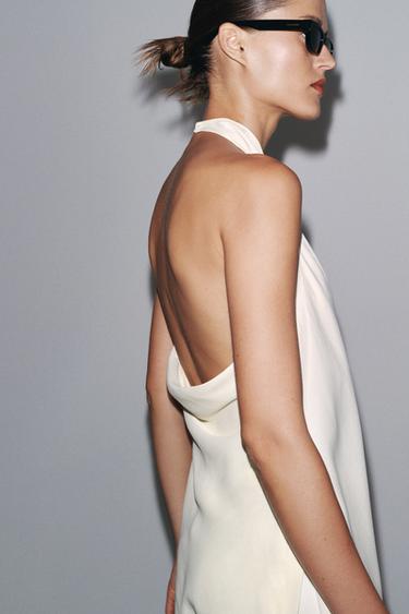 ZW COLLECTION SATIN HALTER TOP - Ecru by Zara - Image 2