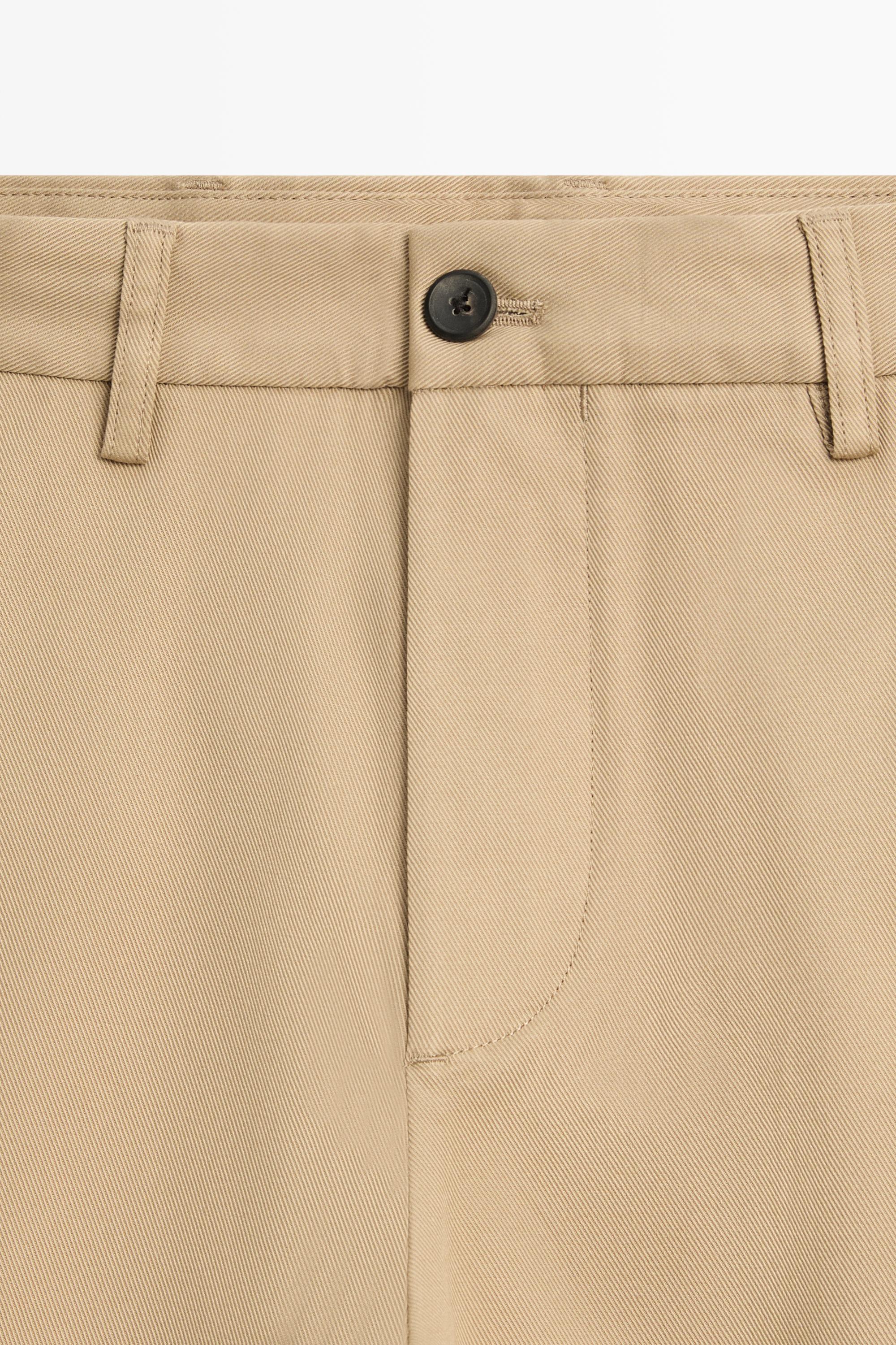 Cotton blend straight-leg pants