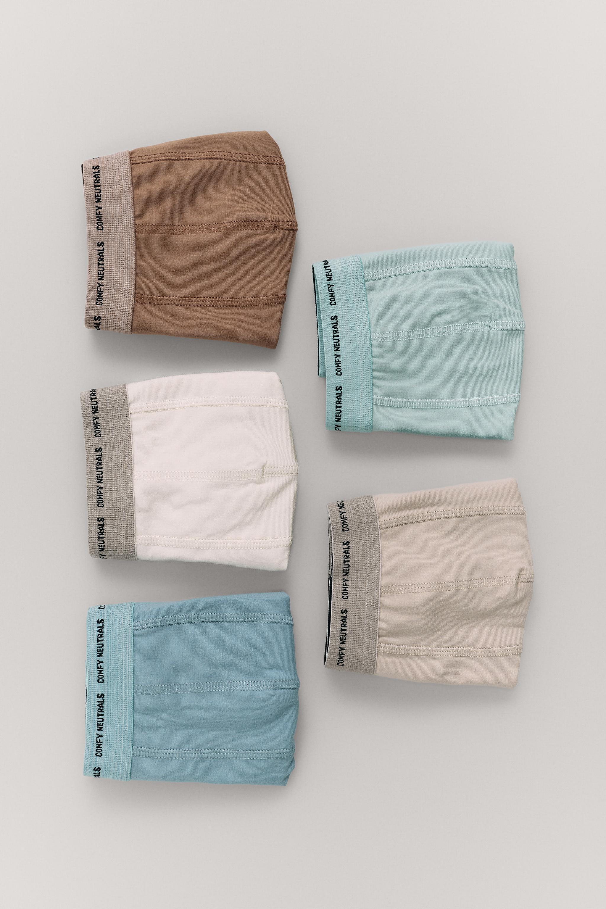 6-14 YEARS/ FIVE-PACK TEXT BOXERS — Multicolored