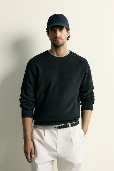 PURL KNIT REGULAR FIT JUMPER - Black by Zara