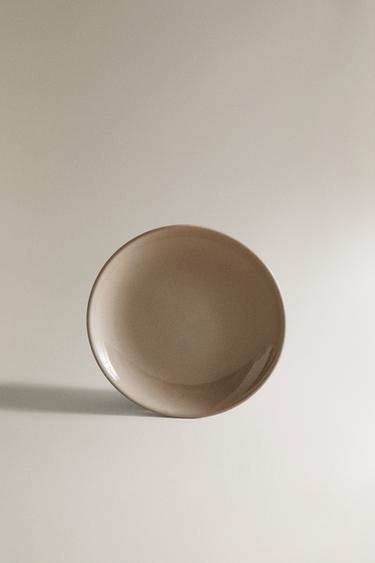 STONEWARE SIDE PLATE - Taupe grey by Zara