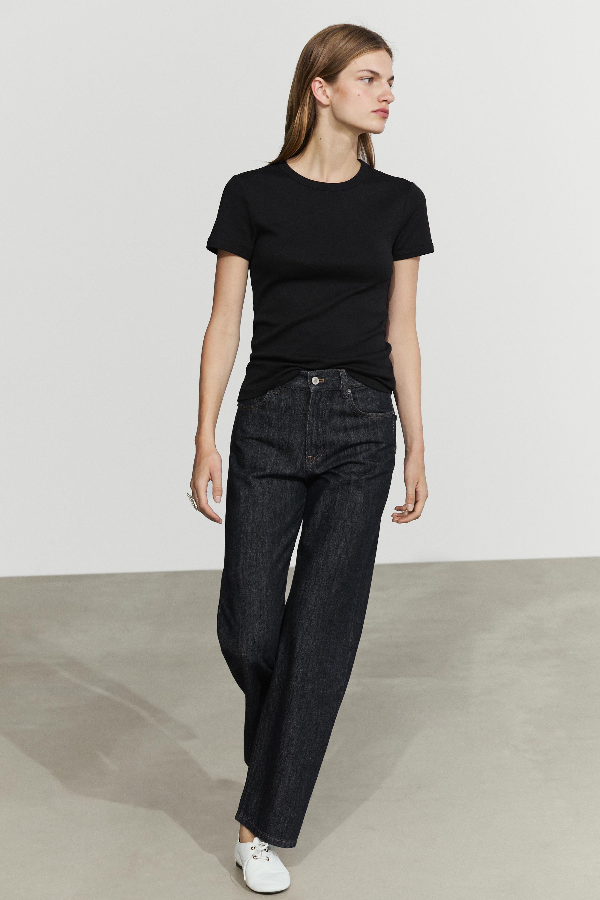 Ribbed short sleeve T-shirt