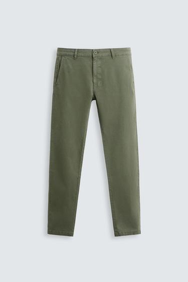 PANTALÓN CHINO SKINNY FIT - Khaki de Zara