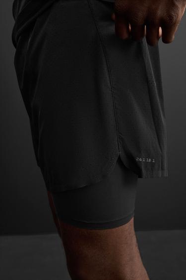 2-IN-1 PERFORATED SHORTS - Black by Zara - Image 5