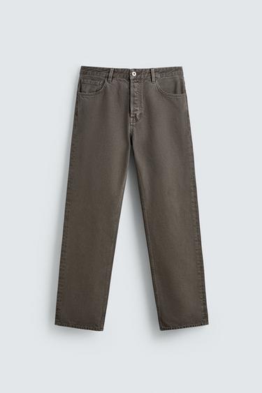 Zara LIMITED EDITION STRAIGHT FIT JEANS - Gray green