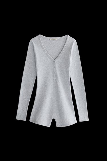 COMBISHORT CÔTELÉ UNI - Gris de Zara - Image 0