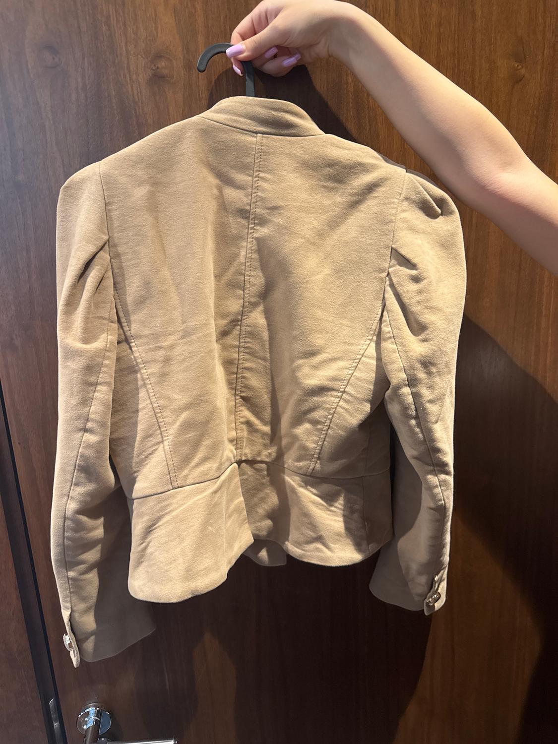 PUFF SLEEVE FAUX SUEDE JACKET - Image 2