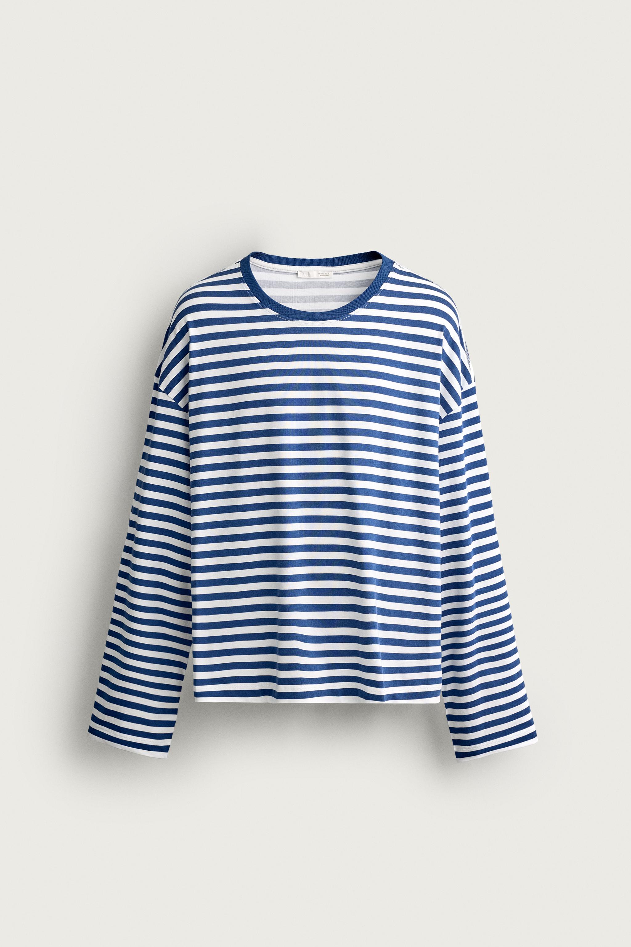 RELAXED FIT T-SHIRT — Blue / White