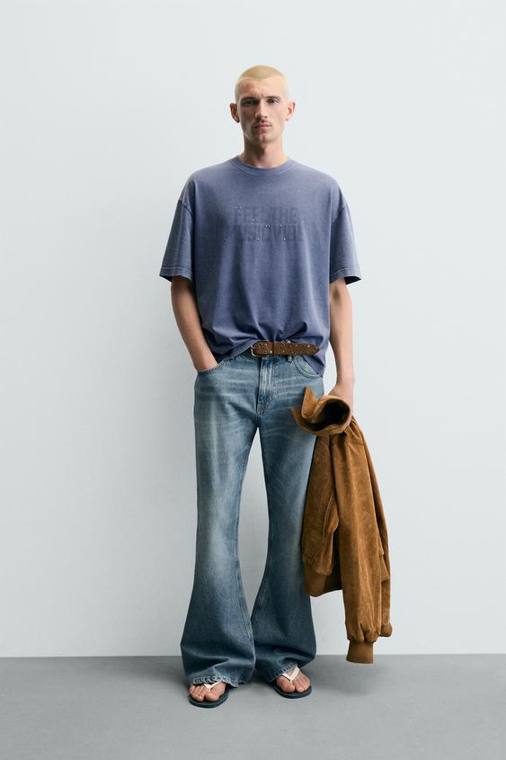 WASHED PRINTED T-SHIRT WITH STUDS from Zara - $45.90